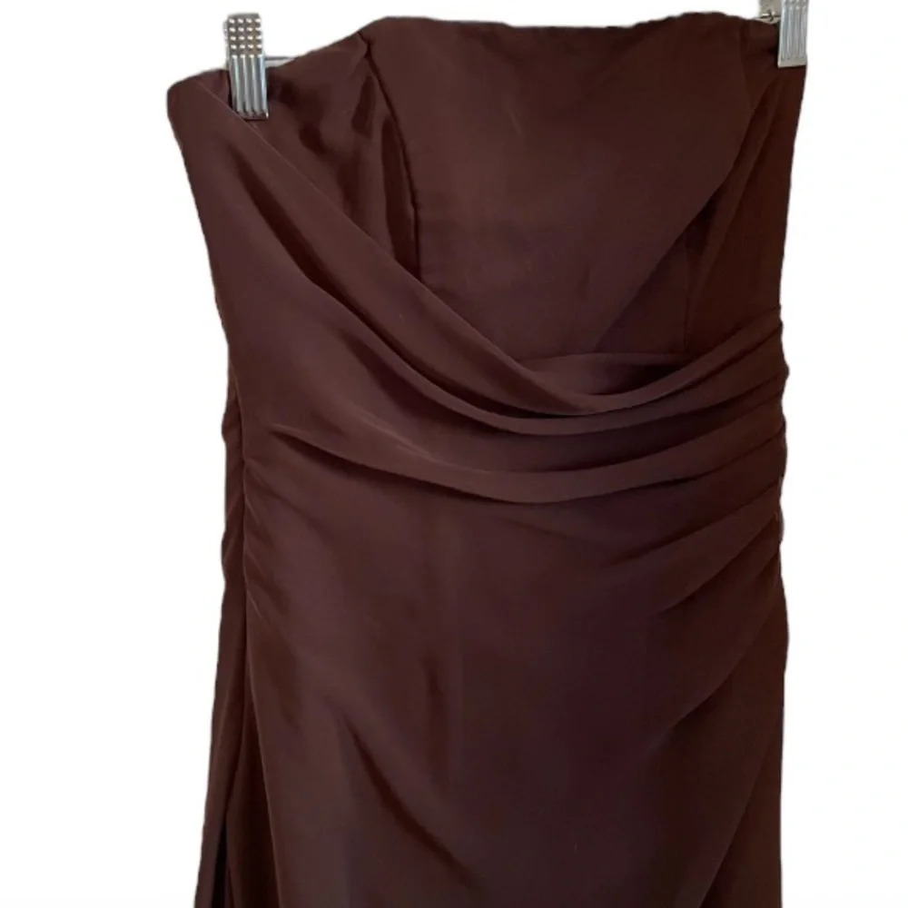 Anthropologie WToo by Watters&Watters chiffon strapless draping bridesmaid dress - Picture 8 of 11